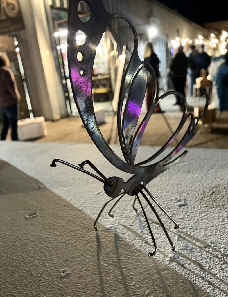 butterfly art at the art auction